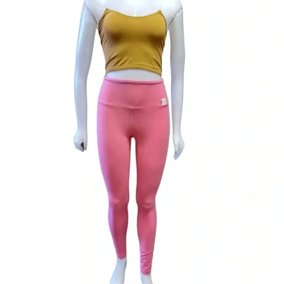 Lucy  & Yak Pink High Rise Organic Cotton Leggings Size Small - Picture 2 of 9